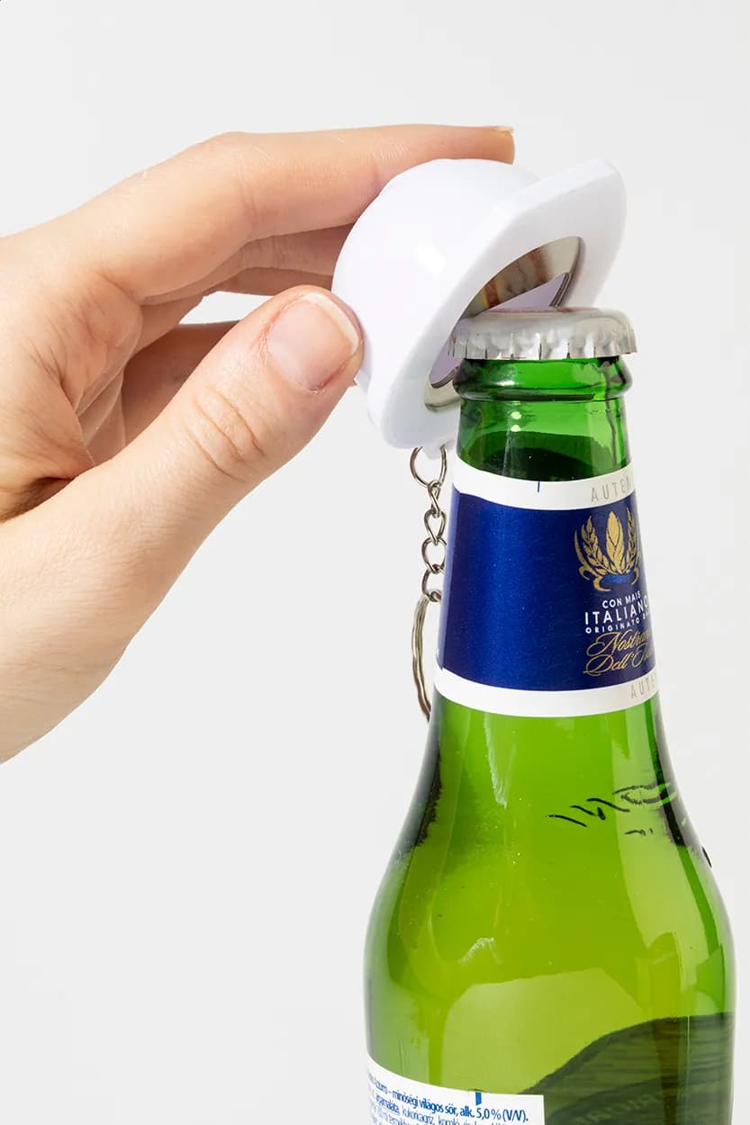 RABS Flaschenöffner mit Schlüsselanhäger - Bobby Pop - weiß (-01)