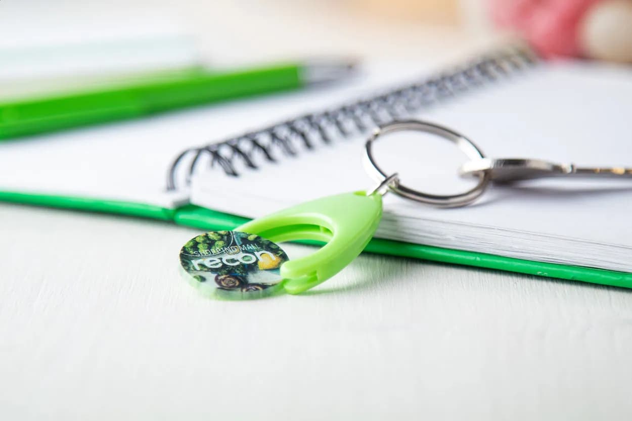 Schlüsselanhänger mit Einkaufswagen-Chip - Nelly - grün (-07)