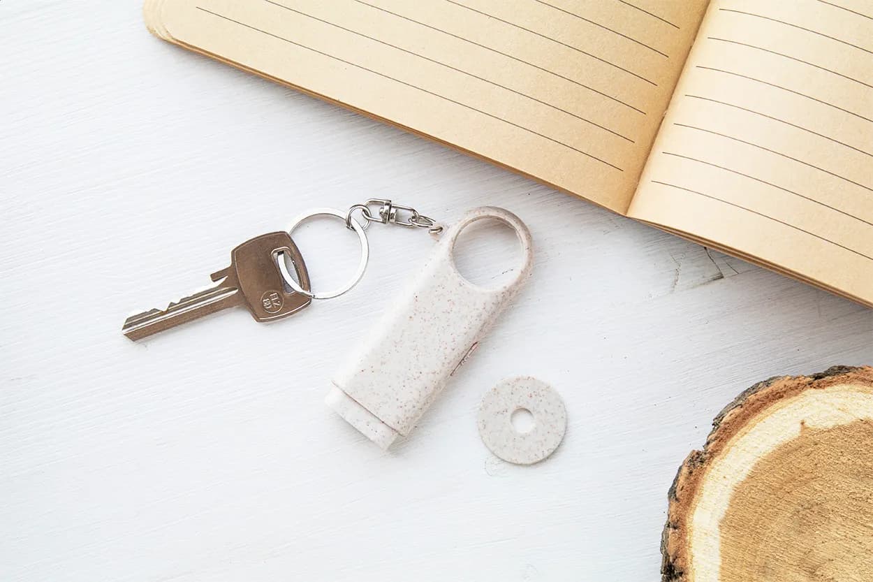 Schlüsselanhänger mit Einkaufswagen-Chip - Bopor - natur (-00)