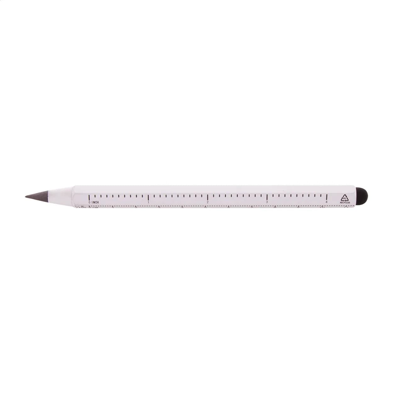 Tintenloser Stift mit Lineal - Ruloid - weiß (-01)