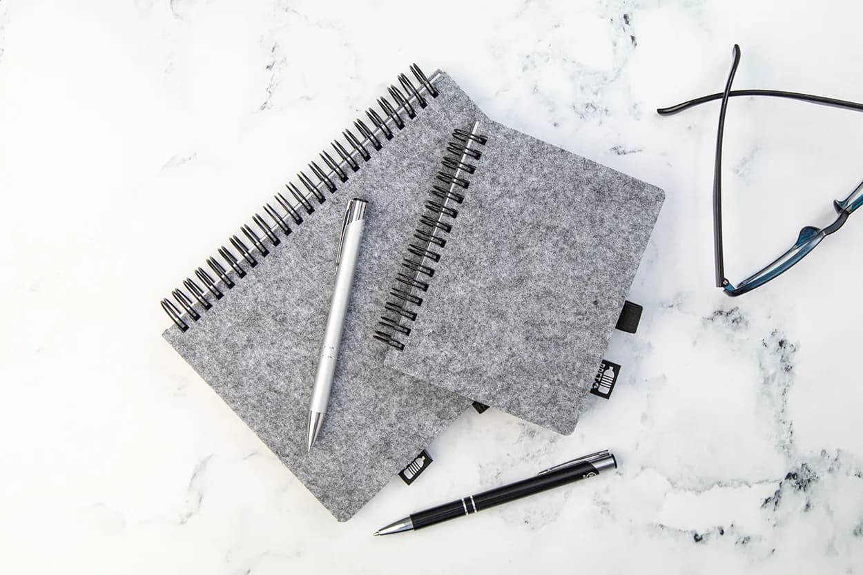 RPET-Notizbuch - Felbook A5 - grau (-77)