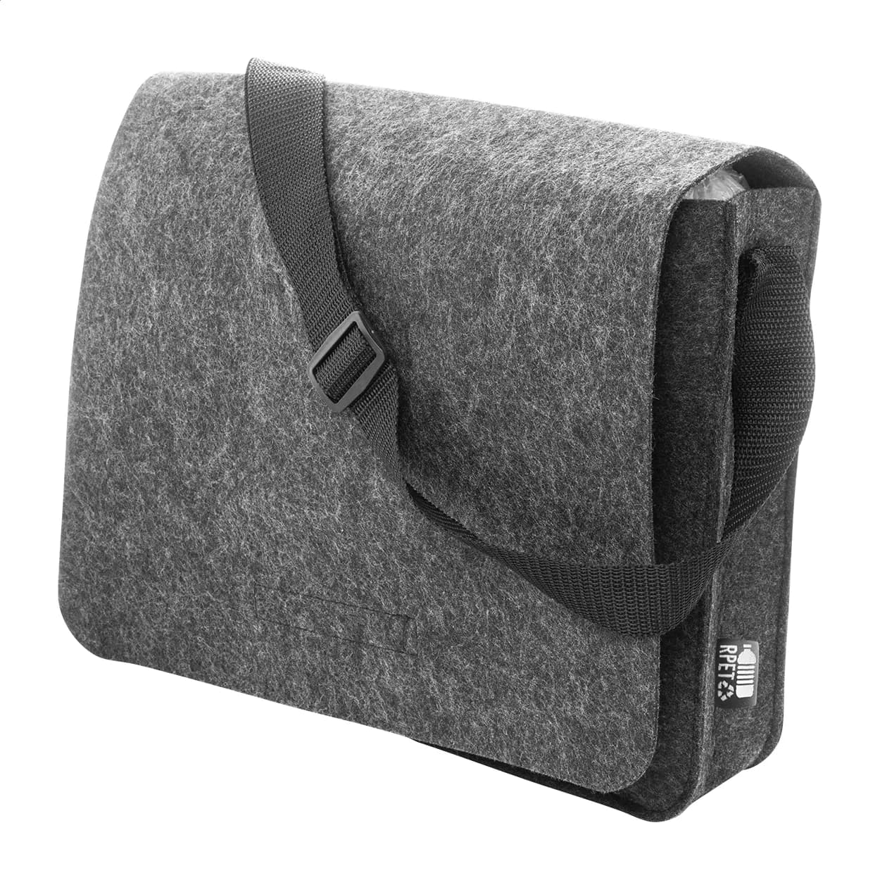 Umschlagtasche aus RPET-Filz - Refelt Courier - dunkelgrau (-80)