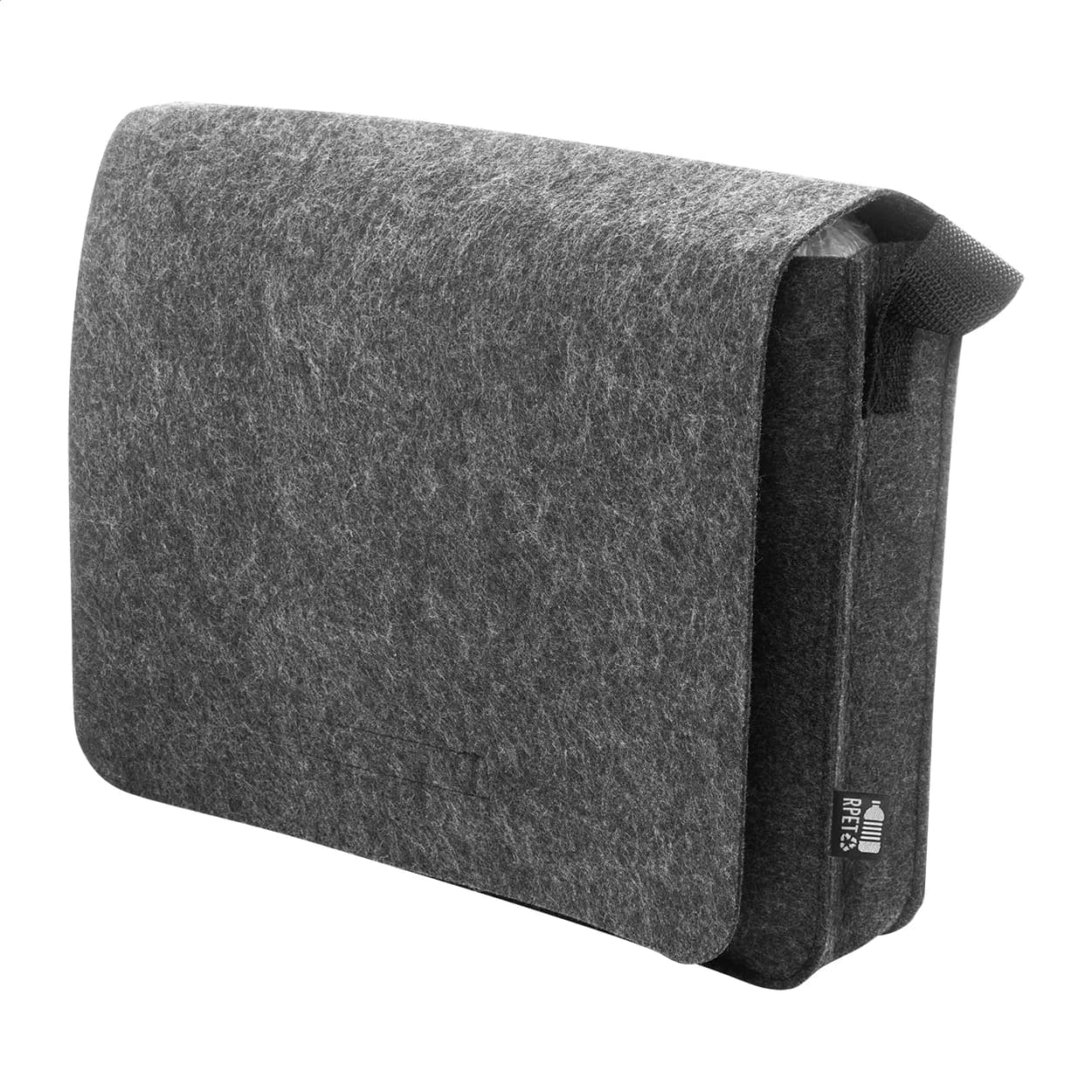 Umschlagtasche aus RPET-Filz - Refelt Courier - dunkelgrau (-80)