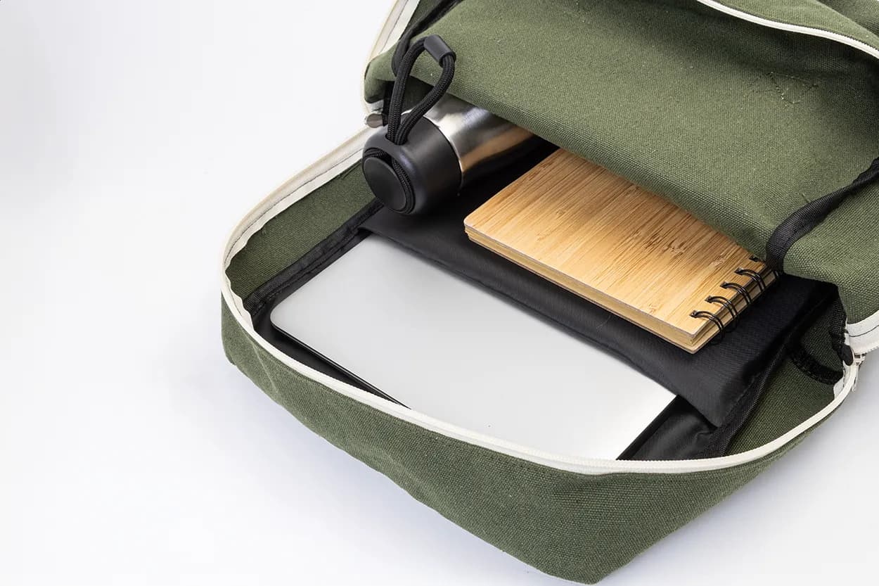 Rucksack aus recyceltem Canvas - Rekan Back - grün (-07)