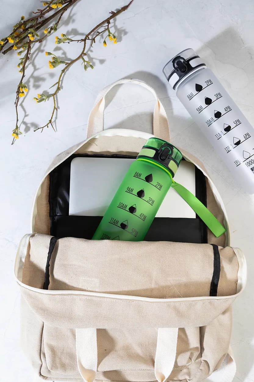 RPET Flasche mit Motivationsanzeige - Sipcount - mattweiß (-01)