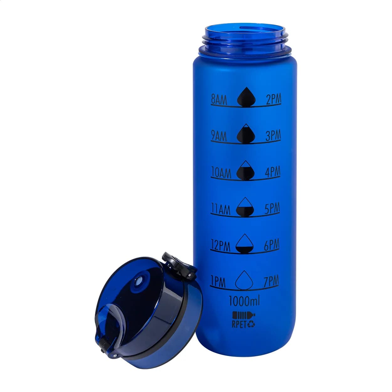 RPET Flasche mit Motivationsanzeige - Sipcount - blau (-06)