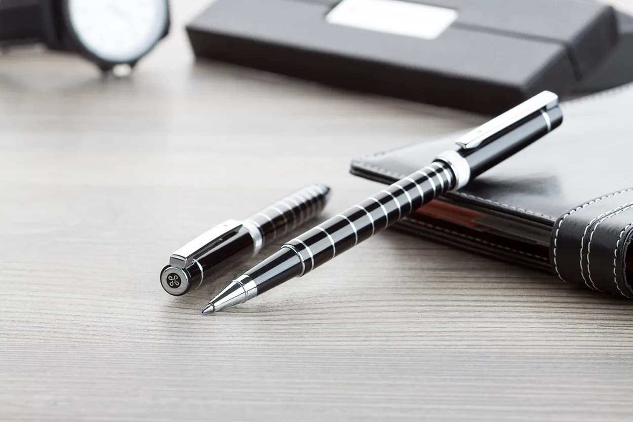 Kugelschreiberset - Sismique - schwarz