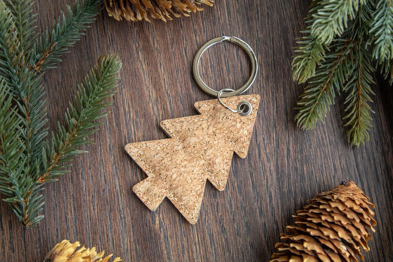 Schlüsselanhänger Weihnachtsbaum - Korkki - natur