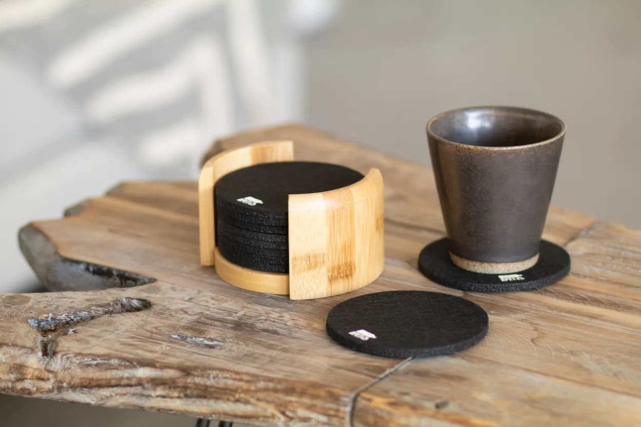 RPET Untersetzer-Set - Chiang - schwarz (-10)