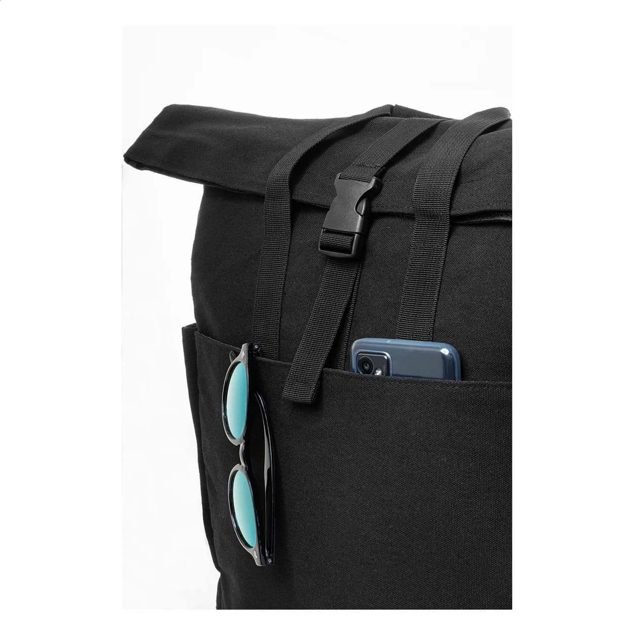 Recycelten Canvas Rucksack - Rebyss Roll - schwarz (-10)