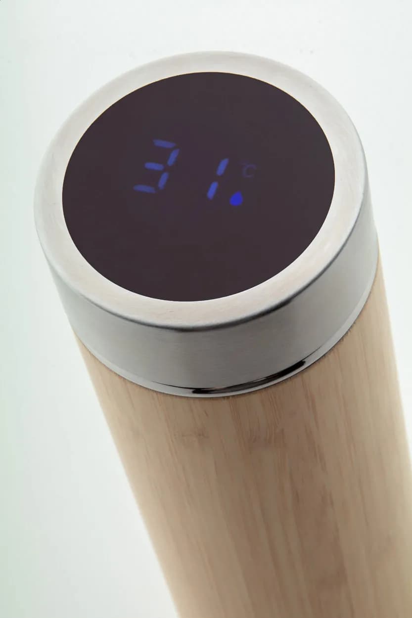 Isolierflasche mit Thermometer - Temboo - natur