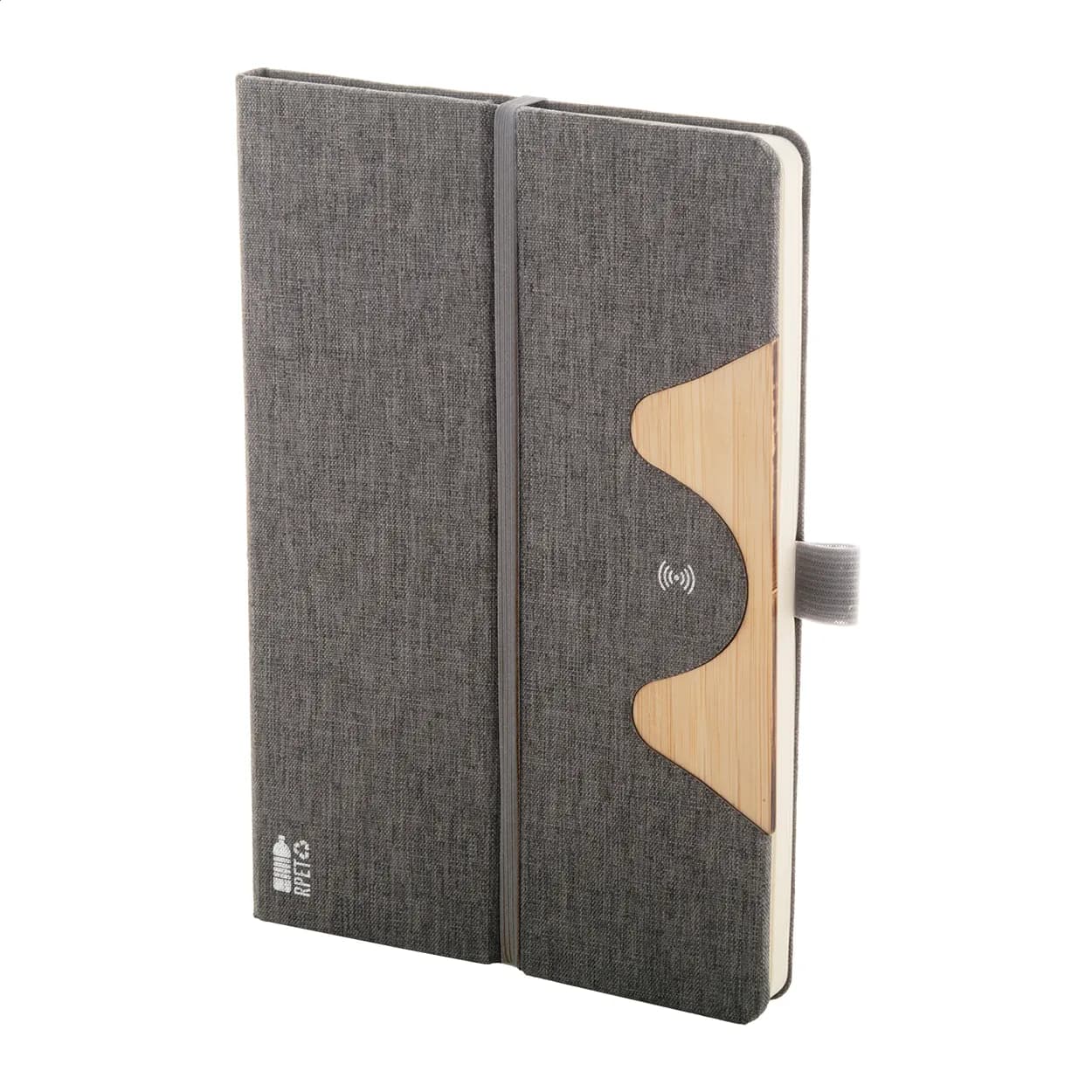 RPET Wireless-Charger/Notizbuch - Chatom - grau (-77)