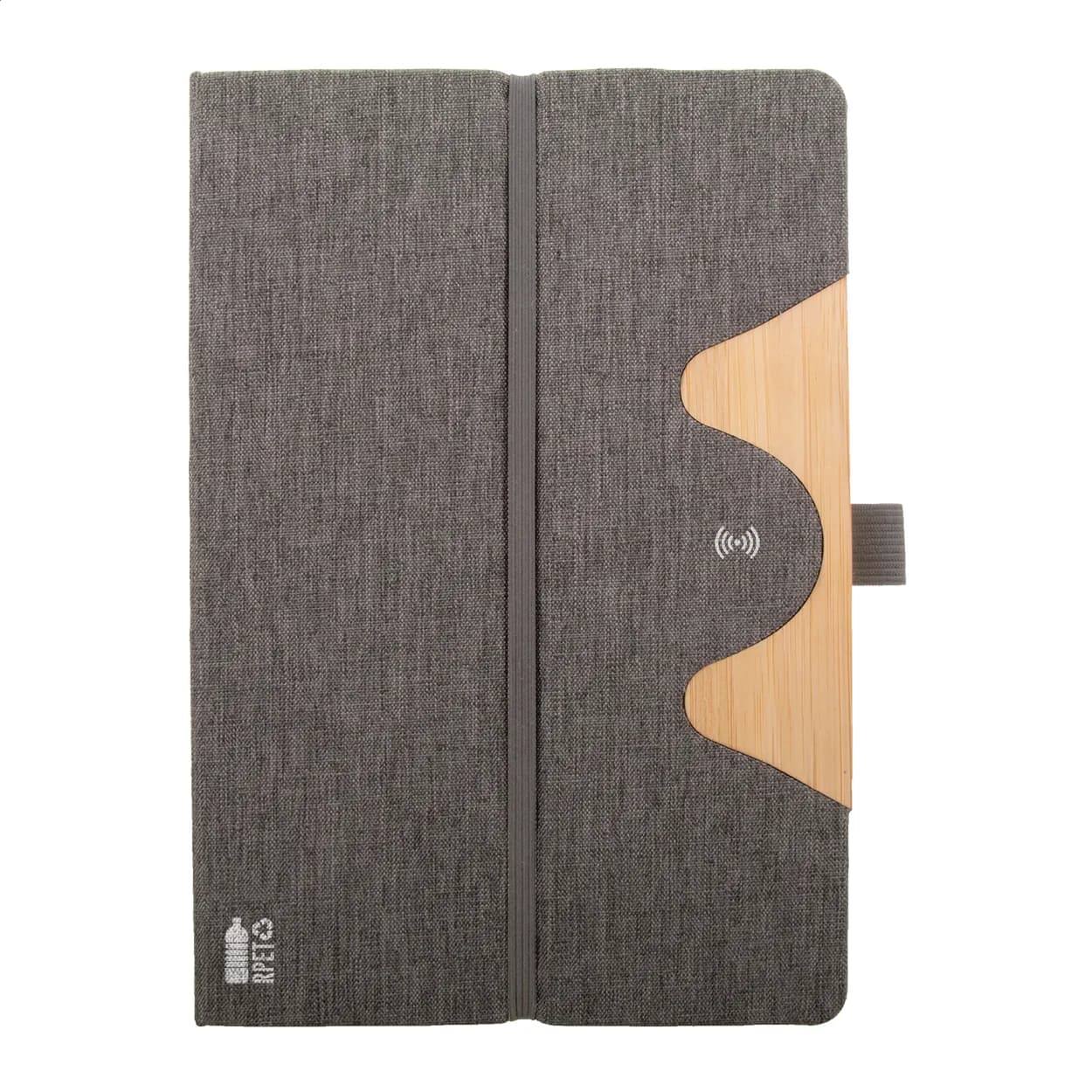 RPET Wireless-Charger/Notizbuch - Chatom - grau (-77)