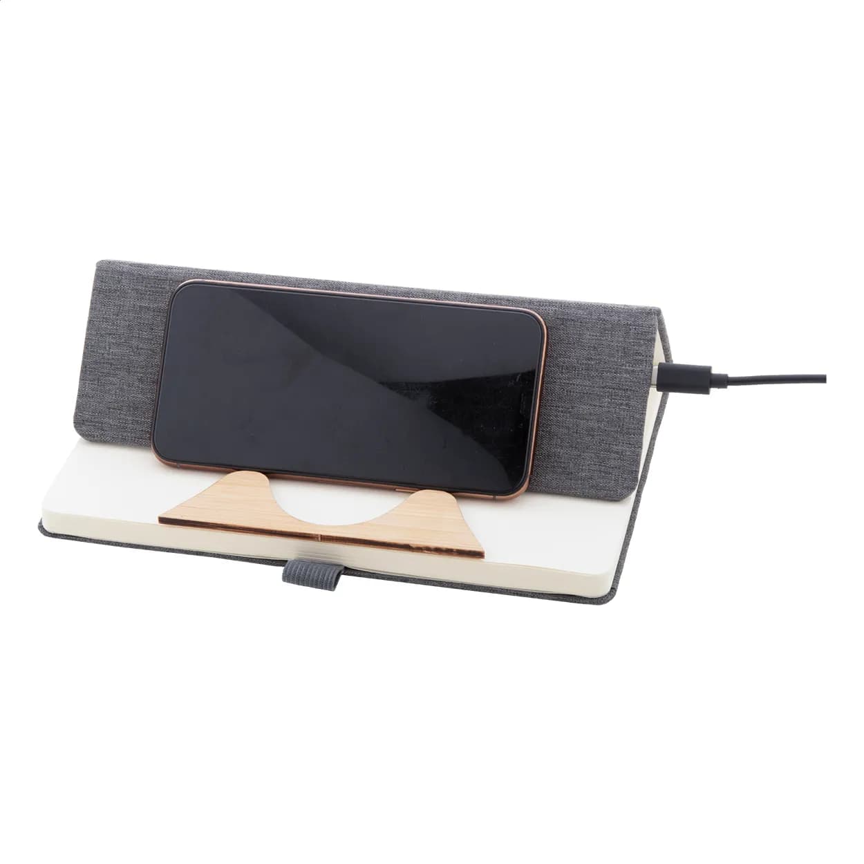 RPET Wireless-Charger/Notizbuch - Chatom - grau (-77)