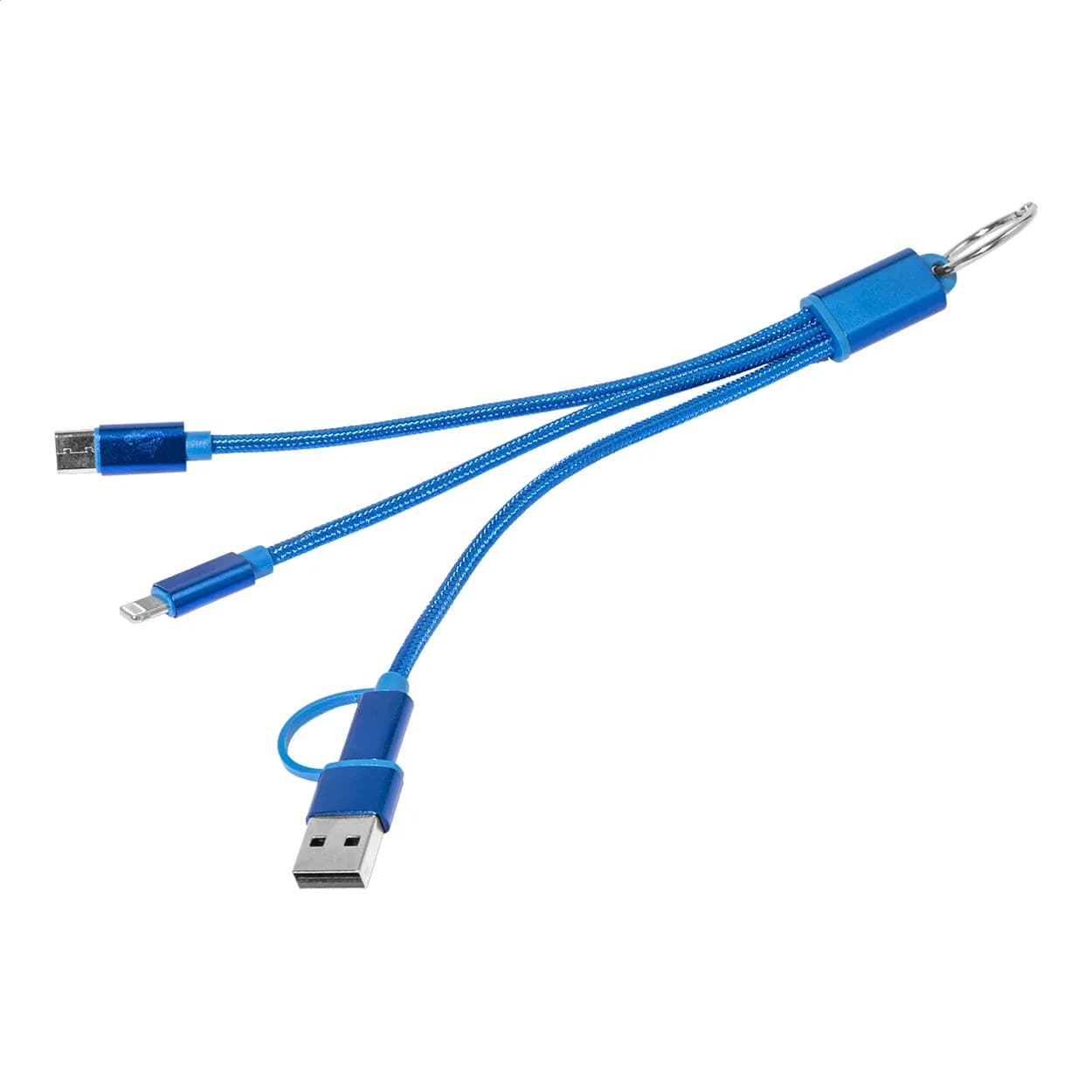 USB-Ladekabel mit Schlüsselanhänger - Rafob - blau (-06)