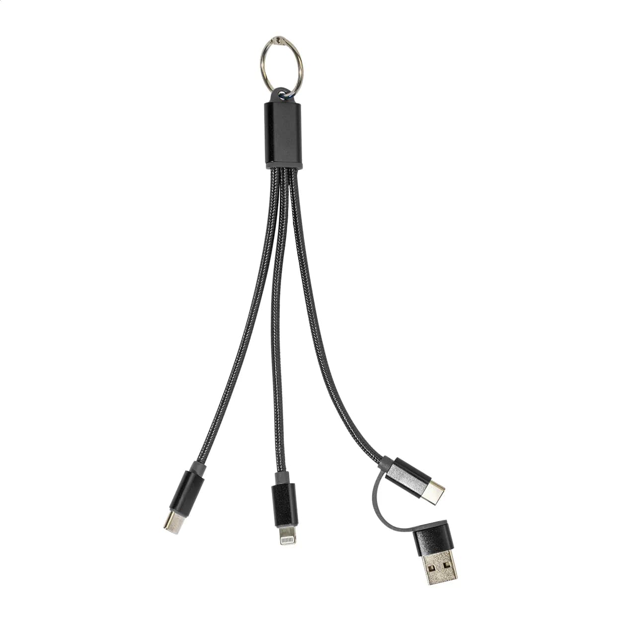 USB-Ladekabel mit Schlüsselanhänger - Rafob - schwarz (-10)