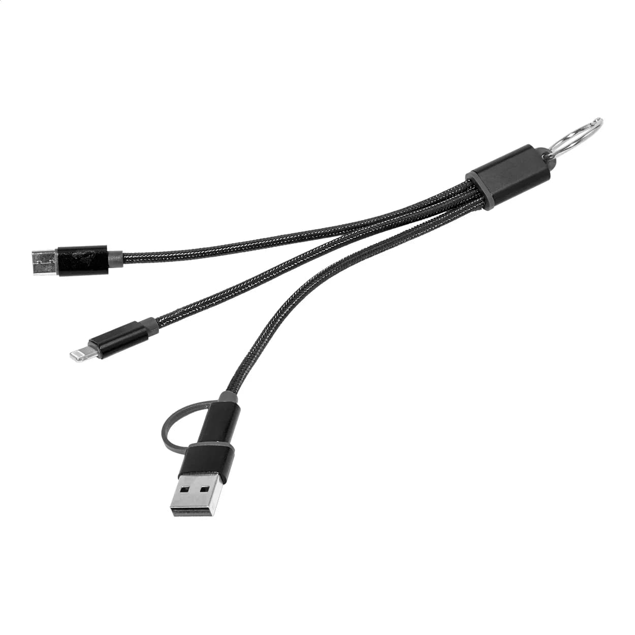 USB-Ladekabel mit Schlüsselanhänger - Rafob - schwarz (-10)
