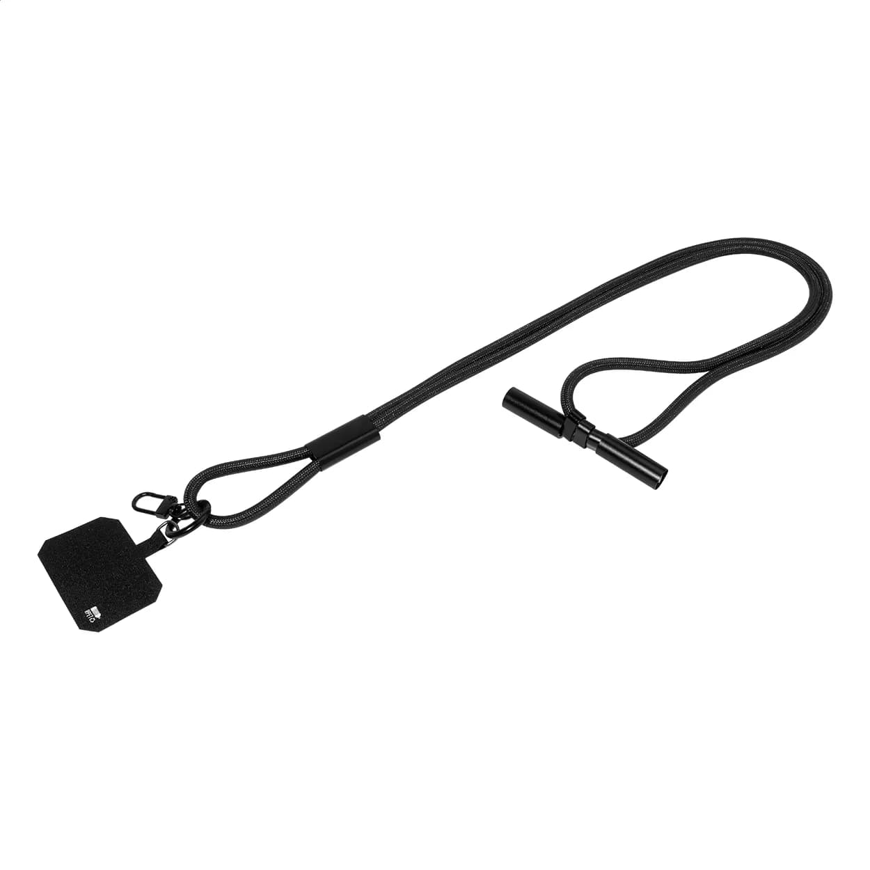 60W Lanyard mit Lade- und Datenkabel aus RPET - HolCharge - schwarz (-10)
