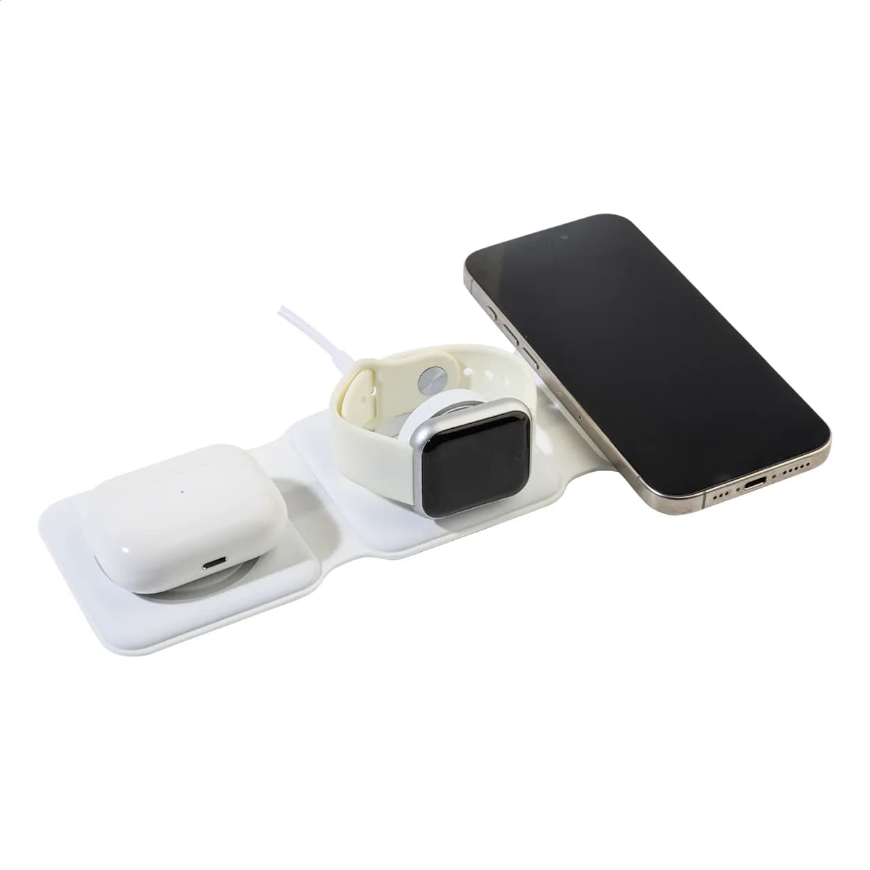 3in1 Wireless-Charger aus RABS - FolCharge - weiß (-01)