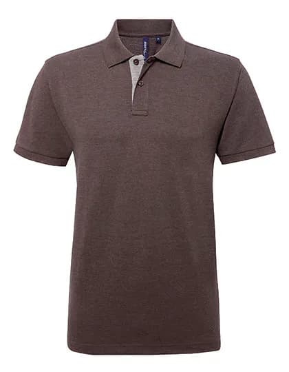 Men´s Classic Fit Contrast Polo - Charcoal/Heather Grey