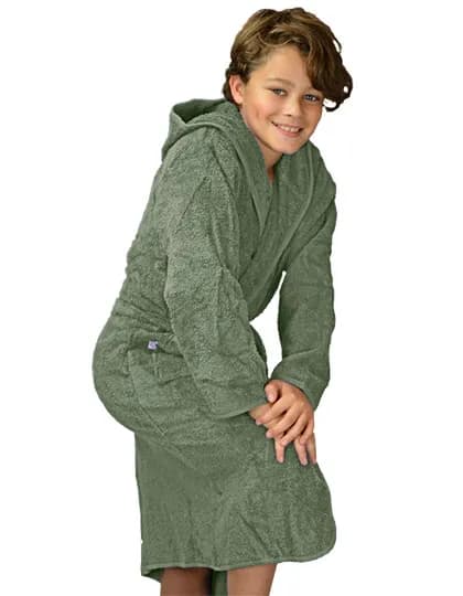 Boyzz&Girlzz® Hooded Bathrobe - Army Green/Army Green