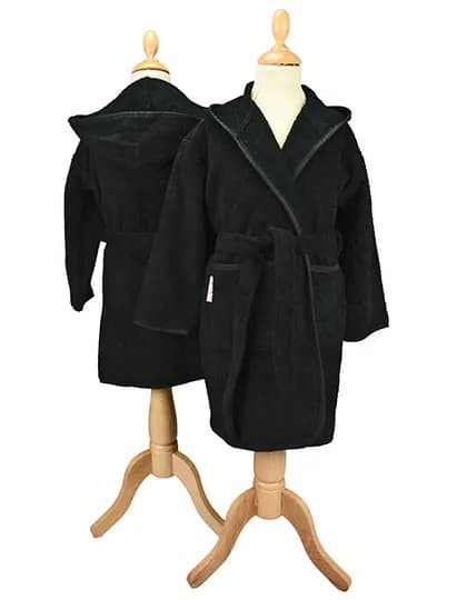 Boyzz&Girlzz® Hooded Bathrobe - Black/Black