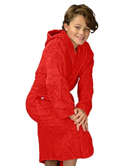 Boyzz&Girlzz® Hooded Bathrobe - Fire Red/Fire Red