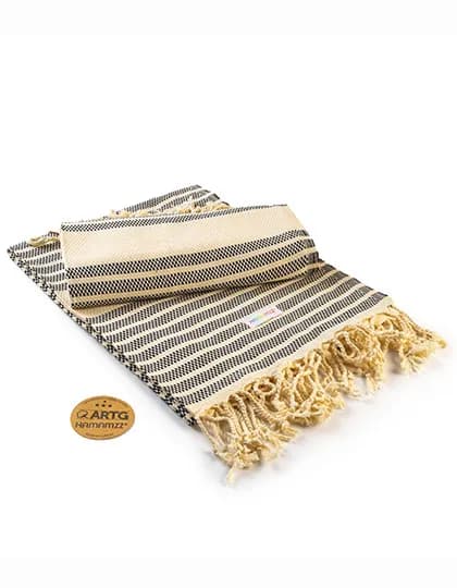 Hamamzz® Original Bodrum DeLuxe Towel - Black/Ivory