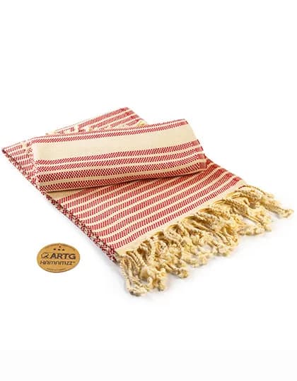 Hamamzz® Original Bodrum DeLuxe Towel - Classic Red/Ivory