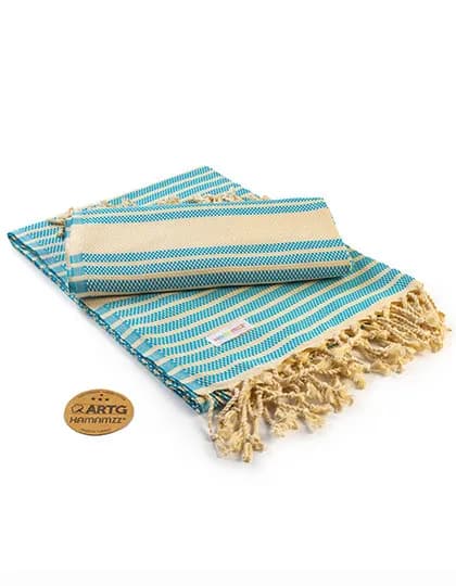 Hamamzz® Original Bodrum DeLuxe Towel - Petrol/Ivory