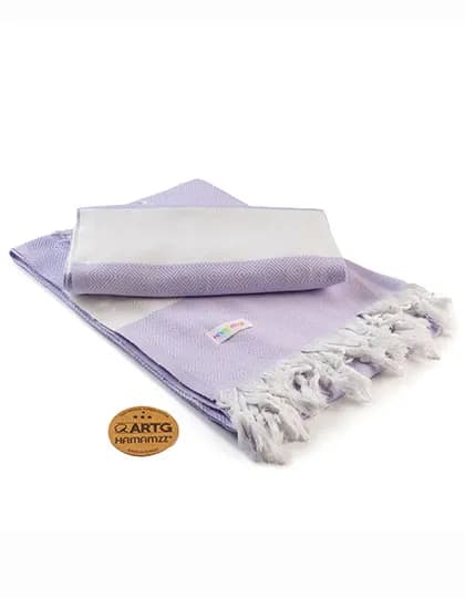 Hamamzz® Marmaris DeLuxe Towel - Light Purple/White