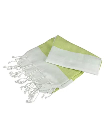 Hamamzz® Hamam Towel Antalya - White/Lime Green