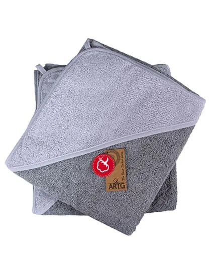 Babiezz® Baby Hooded Towel - Anthracite Grey/Light Grey