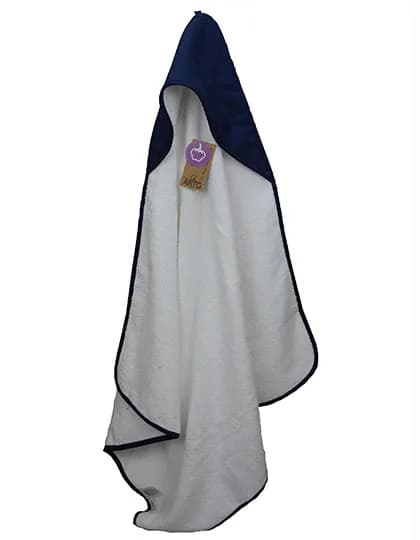 PRINT-Me® Baby Hooded Towel - White/French Navy/French Navy