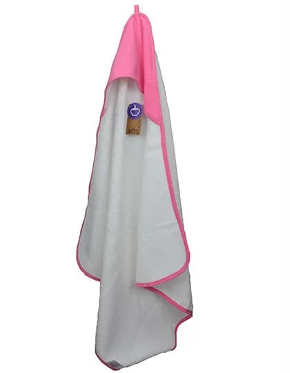 PRINT-Me® Baby Hooded Towel - White/Pink/Pink