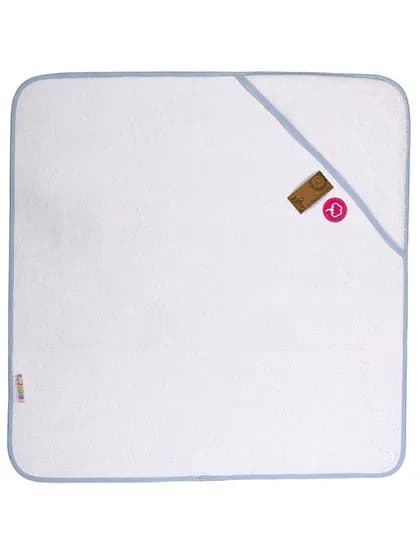 Babiezz® ALL-Over Sublimation Hooded Towel - White/Light Blue