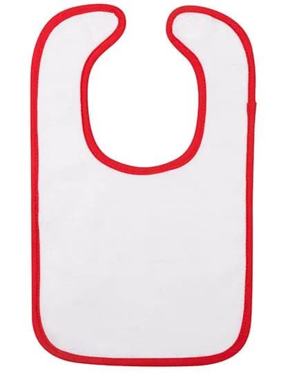 Babiezz® ALL-Over Sublimation Baby Bib - White/Fire Red