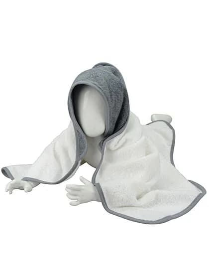 Babiezz® Hooded Towel - White/Anthracite Grey/Anthracite Grey
