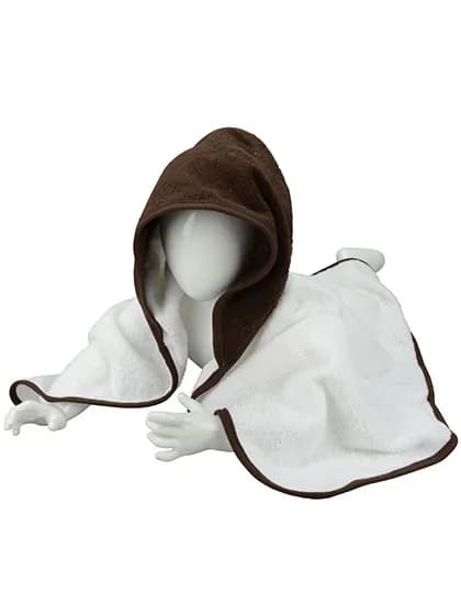 Babiezz® Hooded Towel - White/Chocolate Brown/Chocolate Brown