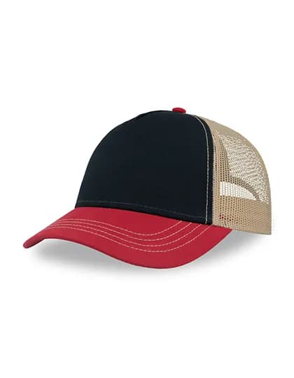 Rapper Canvas Cap Recycled - Navy/Burgundy/Khaki