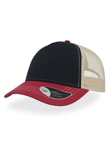 Rapper Canvas Cap - Navy/Burgundy/Beige