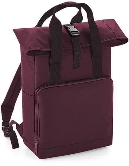 Twin Handle Roll-Top Backpack - Burgundy