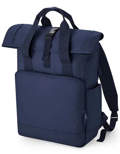 Recycled Twin Handle Roll-Top Laptop Backpack - Navy Dusk