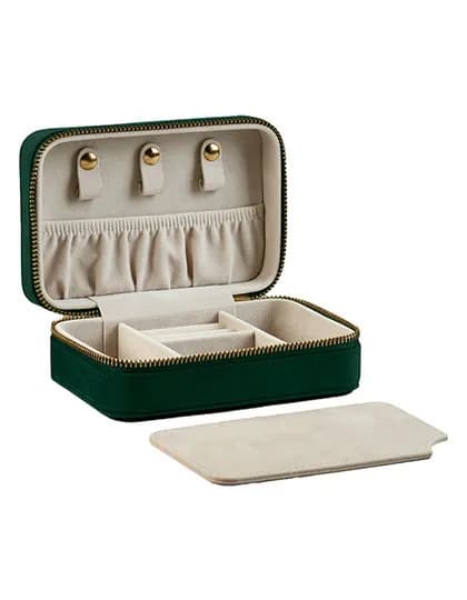 Velvet Travel Jewellery Box - Dark Emerald