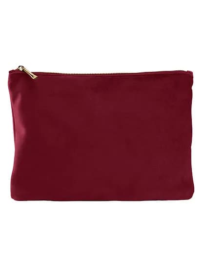 Velvet Accessory Pouch - Ruby Red