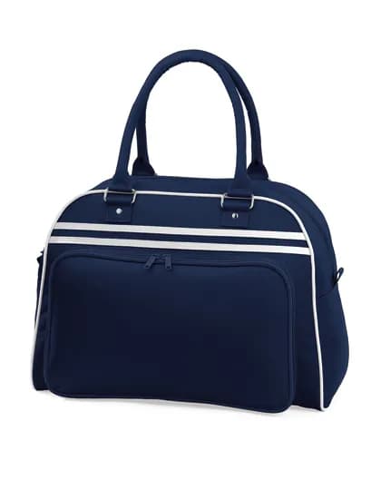 Retro Bowling Bag - French Navy/White