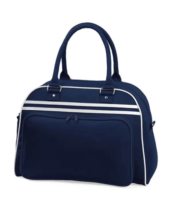 Retro Bowling Bag - French Navy/White