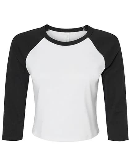 Women´s Micro Rib 3/4 Raglan Baby Tee - White/Black