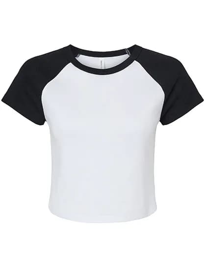 Women´s Micro Rib Raglan Baby Tee - White/Black
