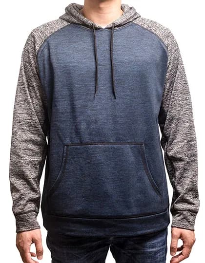 Men´s Performance Raglan Pullover - Heather Navy/Heather Charcoal